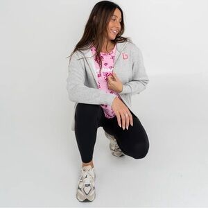Gray Hoodie with Pink Accents